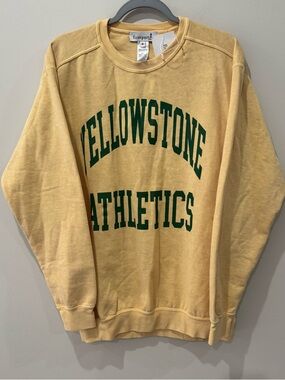 New! Firstport Size Medium Sweatshirt Yellowstone Athletics Butter Yellow